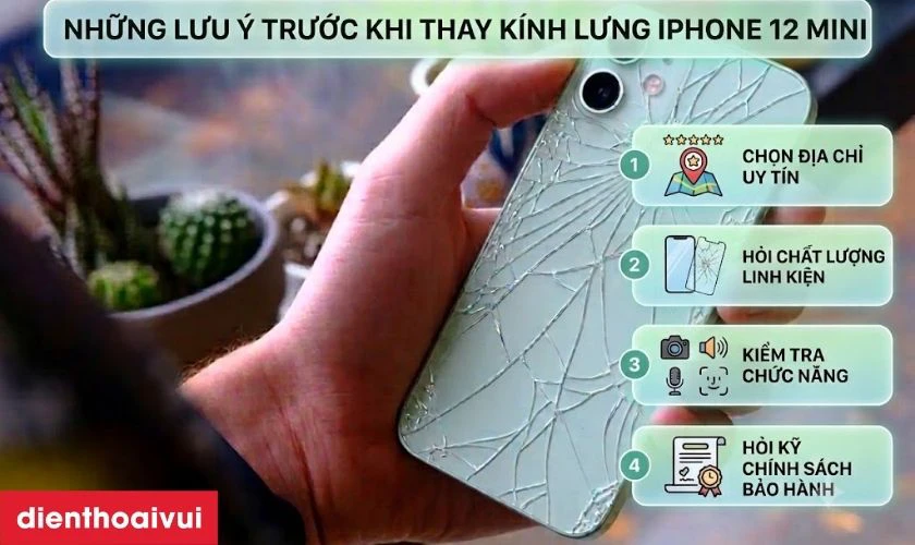 Những lưu &yacute; trước khi thay k&iacute;nh lưng iPhone 12 Mini