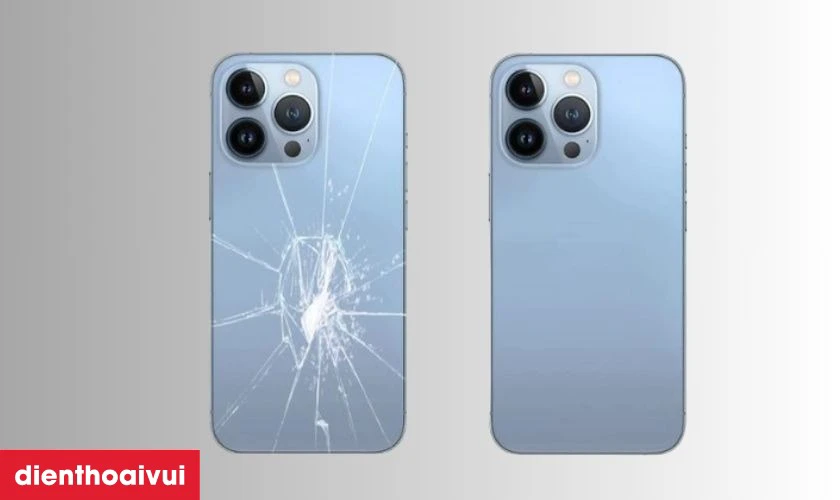 Thay k&iacute;nh lưng iPhone 12 Pro Max ch&iacute;nh h&atilde;ng Aries