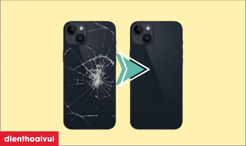 Thay k&iacute;nh lưng gi&uacute;p kh&ocirc;i phục vẻ đẹp nhanh ch&oacute;ng cho mặt lưng iPhone 14