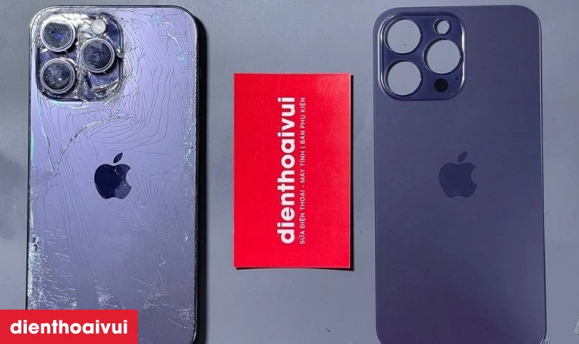Thay k&iacute;nh lưng cho iPhone 14 Pro ch&iacute;nh h&atilde;ng Aries được nhiều kh&aacute;ch h&agrave;ng lựa chọn