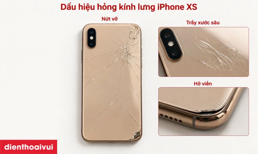 Dấu hiệu cần thay mặt k&iacute;nh lưng iPhone XS