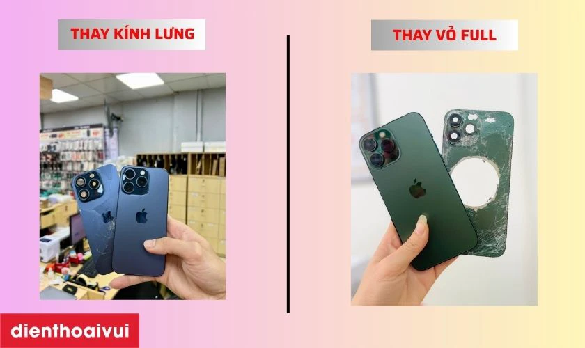 Ph&acirc;n biệt thay k&iacute;nh lưng v&agrave; thay vỏ full Oppo A77S