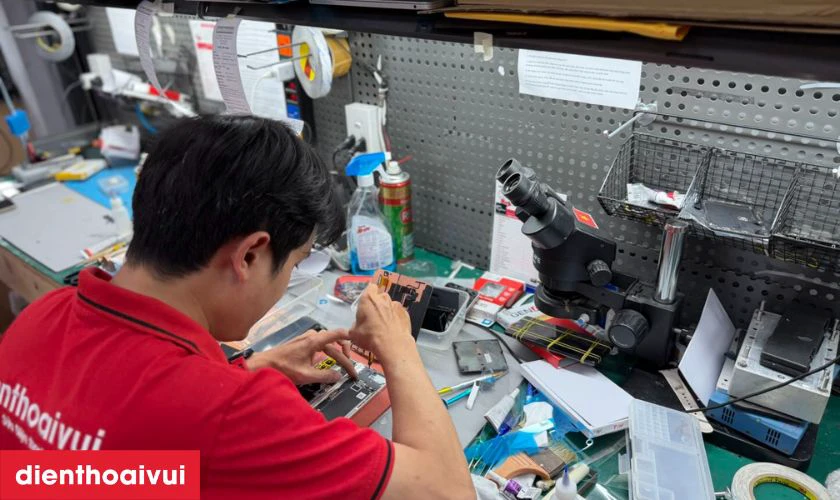 Quy trình thay kính lưng Oppo A79 minh bạch tại Điện Thoại Vui