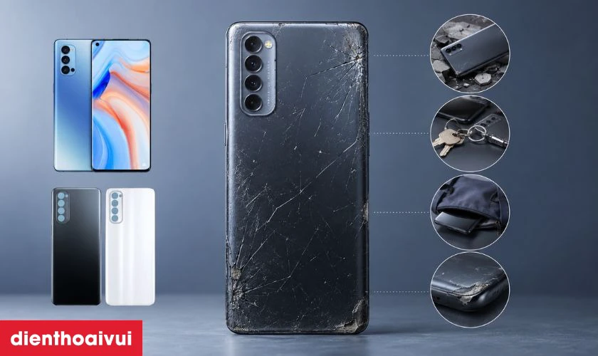 Nguyên nhân khiến mặt lưng OPPO Reno 4 Pro bị nứt vỡ