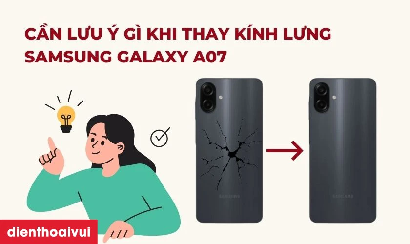 Cần lưu &yacute; g&igrave; khi thay k&iacute;nh lưng Samsung Galaxy A07