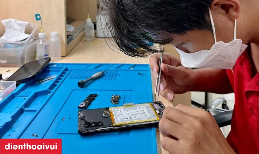 Kỹ thuật vi&ecirc;n sẽ tiến h&agrave;nh th&aacute;o k&iacute;nh lưng cũ ra v&agrave; lắp k&iacute;nh lưng mới