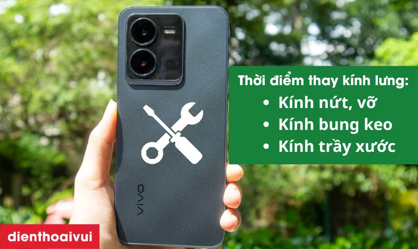 Khi nào cần thay kính lưng Vivo V25?