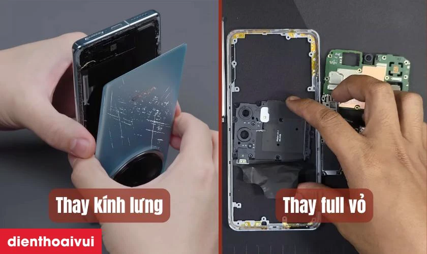 Phân biệt thay kính lưng và thay vỏ full Vivo Y18