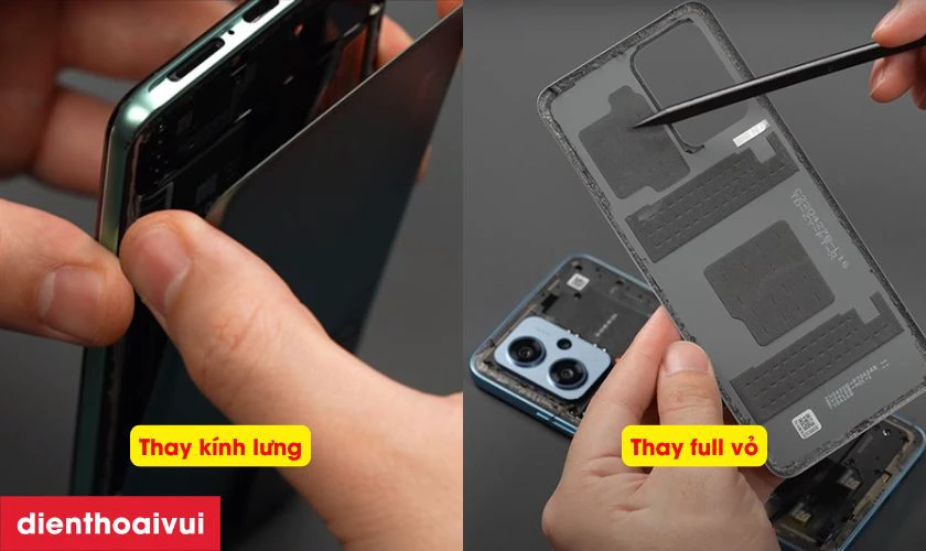Ph&acirc;n biệt thay k&iacute;nh lưng v&agrave; thay vỏ full
