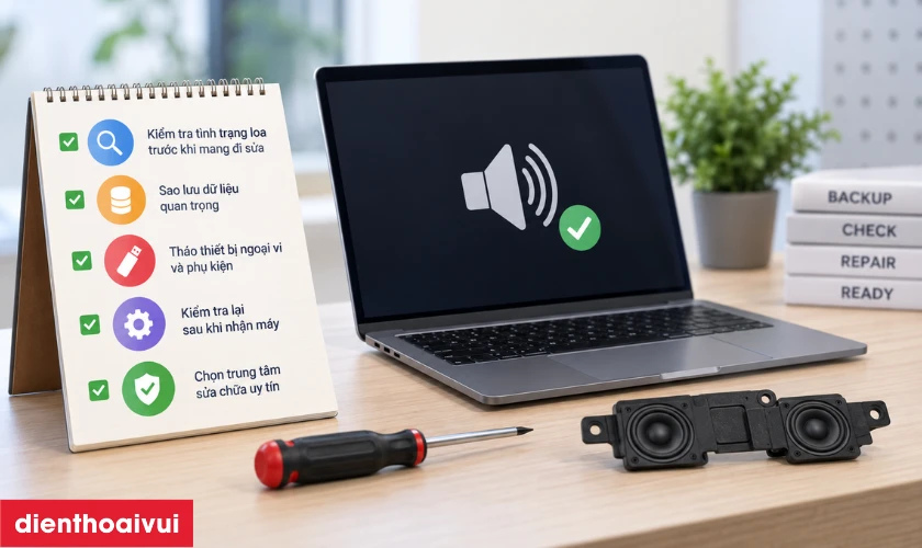 Lưu &yacute; trước khi thay, sửa loa laptop