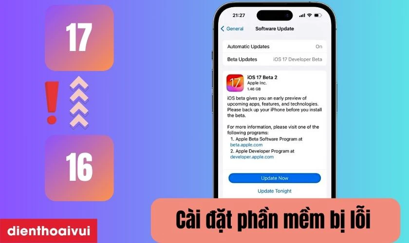 C&agrave;i đặt phần mềm lỗi