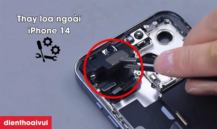 Thay loa ngo&agrave;i iPhone 14 gi&uacute;p khắc phục lỗi &acirc;m thanh của điện thoại