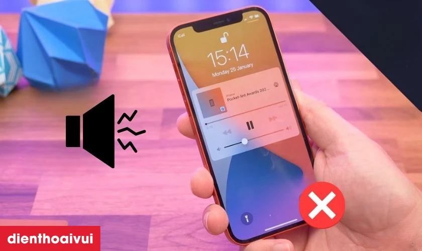 &Acirc;m thanh nhỏ, kh&ocirc;ng đều l&agrave; dấu hiệu hư hỏng loa ngo&agrave;i iPhone 14 cần được thay mới