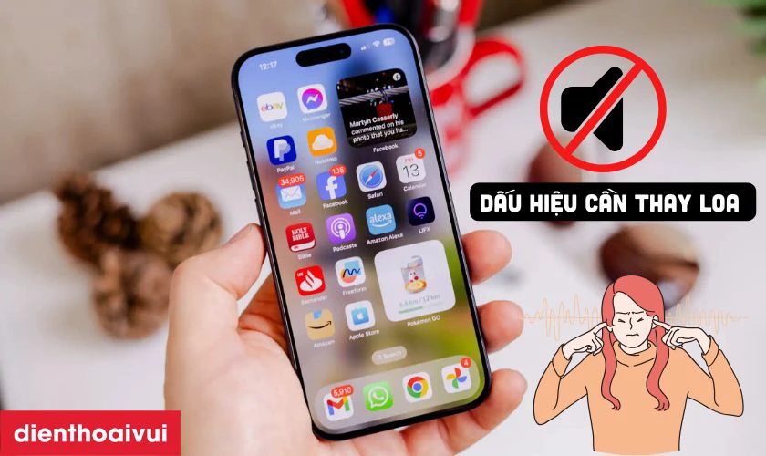Dấu hiệu nhận biết t&igrave;nh trạng hư loa ngo&agrave;i iPhone 15 Plus