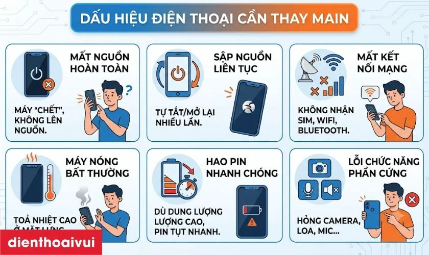 Dấu hiệu cho thấy cần thay main cho điện thoại