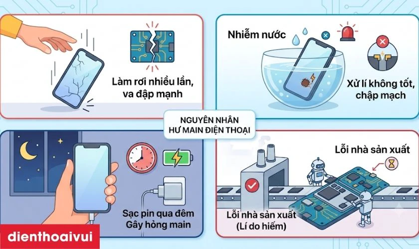 Nguyên nhân dẫn đến hư main