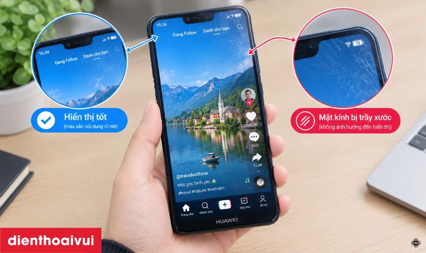Trường hợp cần thay mặt k&iacute;nh Huawei Nova 3e