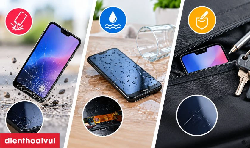 M&agrave;n h&igrave;nh Huawei Nova 3e bị hỏng do đ&acirc;u?