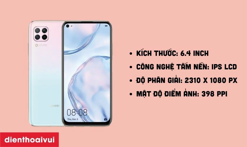 Giới thiệu m&agrave;n h&igrave;nh Huawei Nova 6 SE