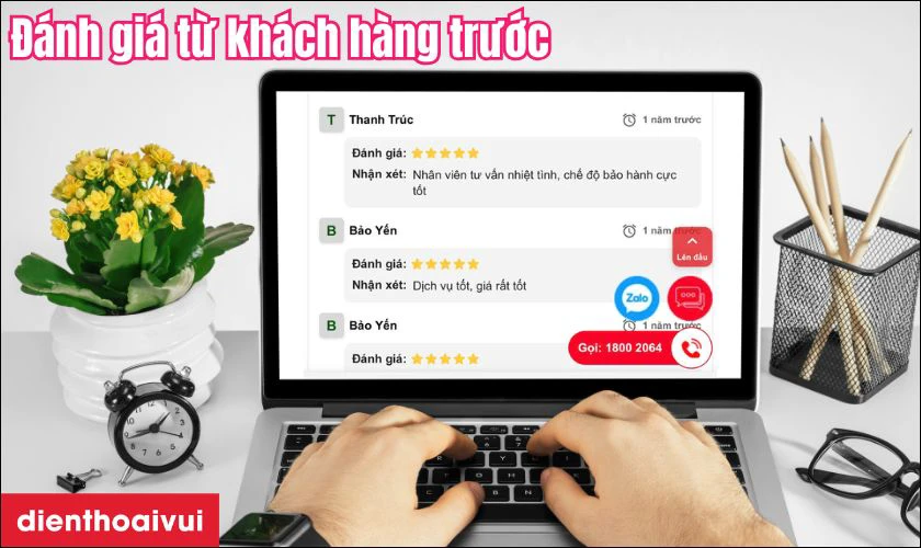 Xem đ&aacute;nh gi&aacute; từ kh&aacute;ch h&agrave;ng để chọn địa chỉ uy t&iacute;n