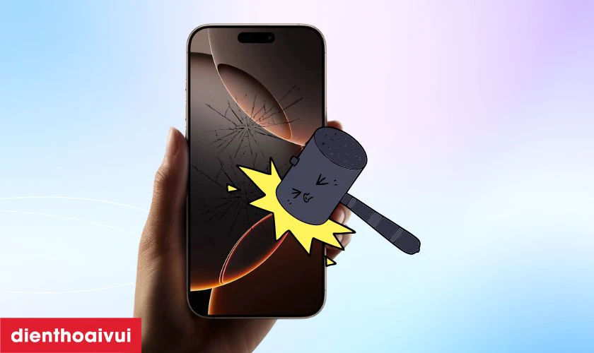 Va chạm mạnh l&agrave;m vỡ m&agrave;n h&igrave;nh iPhone 16 Pro Max