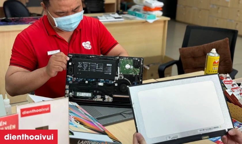Quy tr&igrave;nh thay m&agrave;n h&igrave;nh laptop Asus TP500L lấy liền tại Điện Thoại Vui