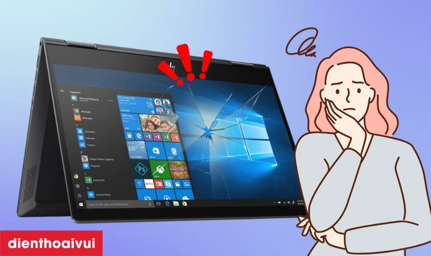 Dấu hiệu cần thay m&agrave;n h&igrave;nh laptop HP Envy X360 Convertible 13 AR0000