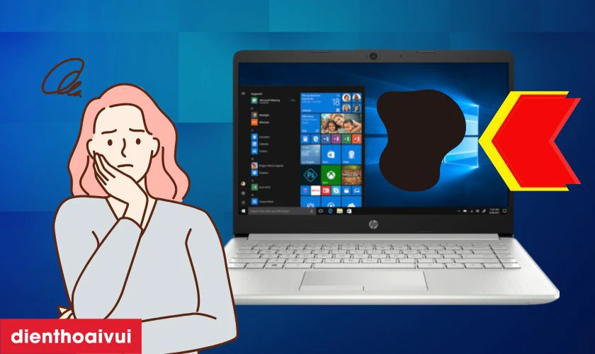 Dấu hiệu cần thay m&agrave;n h&igrave;nh laptop HP Notebook 14s CF2032TX ch&iacute;nh h&atilde;ng GENA