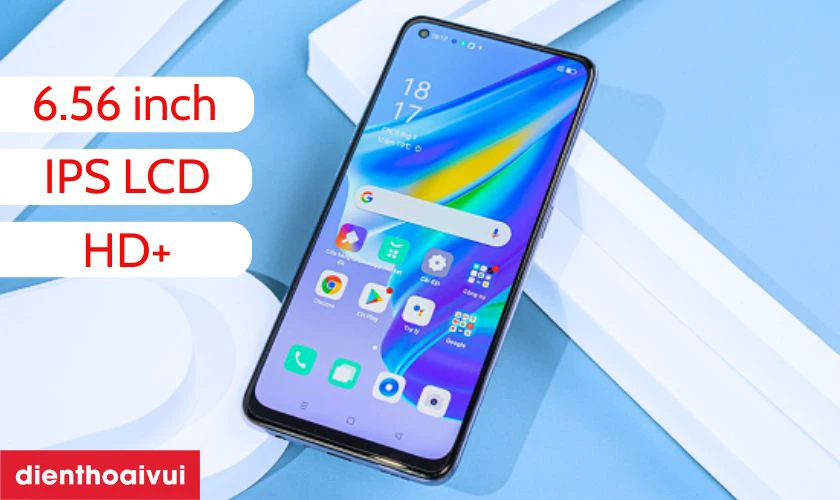 M&agrave;n h&igrave;nh OPPO A17 sở hữu k&iacute;ch thước 6.56 inch với tấm nền IPS LCD, độ ph&acirc;n giải HD+