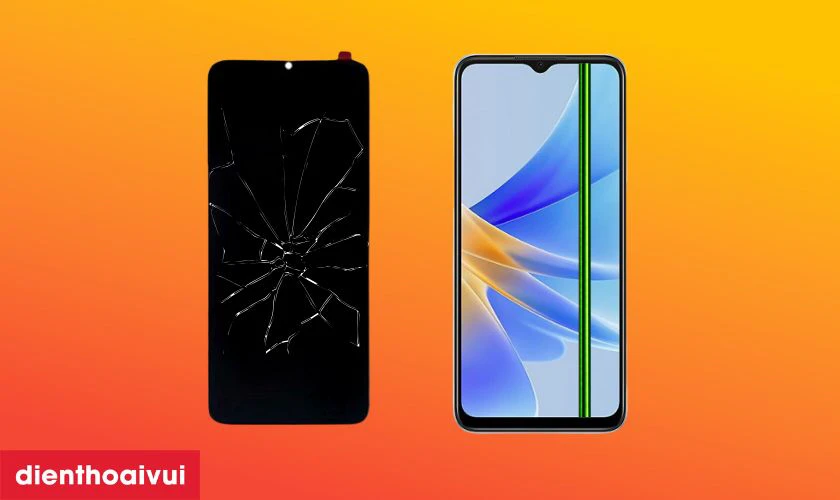 M&agrave;n h&igrave;nh OPPO A17 bị nứt vỡ
