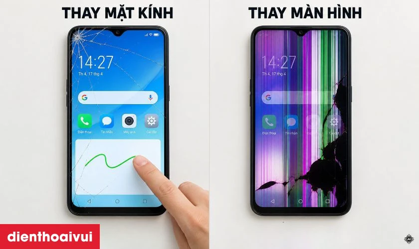 Thay m&agrave;n h&igrave;nh hay thay mặt k&iacute;nh