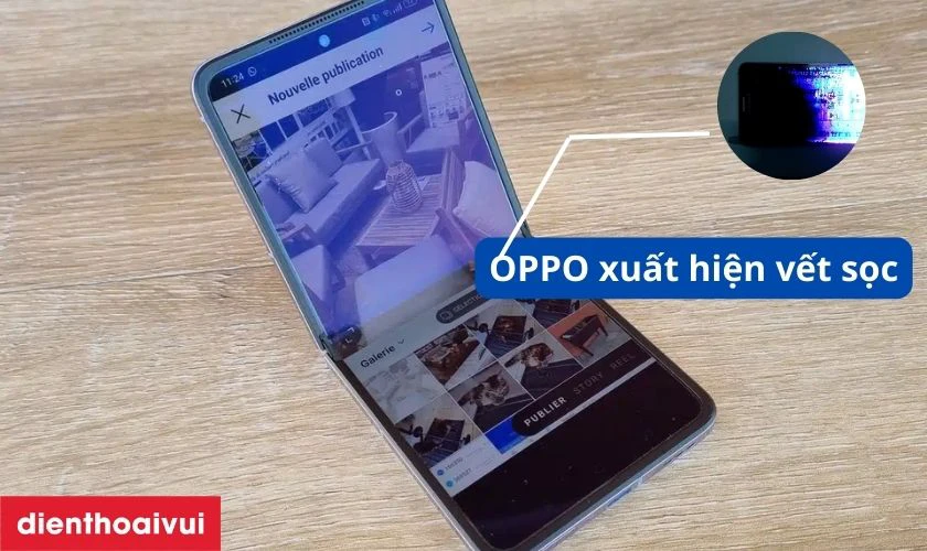 M&agrave;n h&igrave;nh điện thoại xuất hiện c&aacute;c vết chảy mực