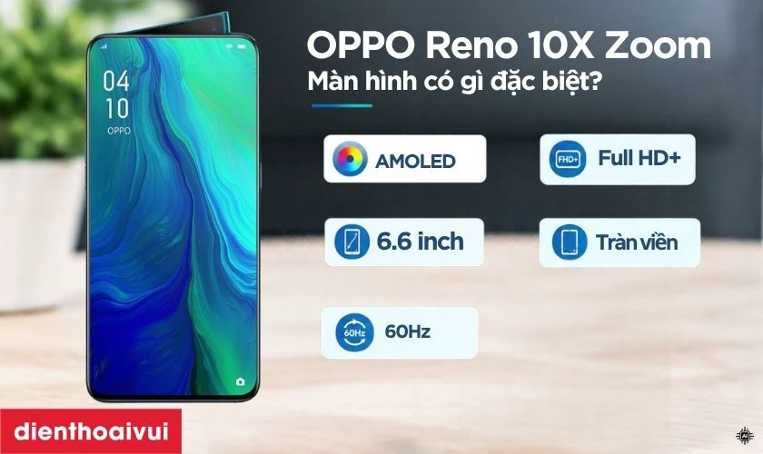 Tổng quan m&agrave;n h&igrave;nh Oppo Reno 10X Zoom