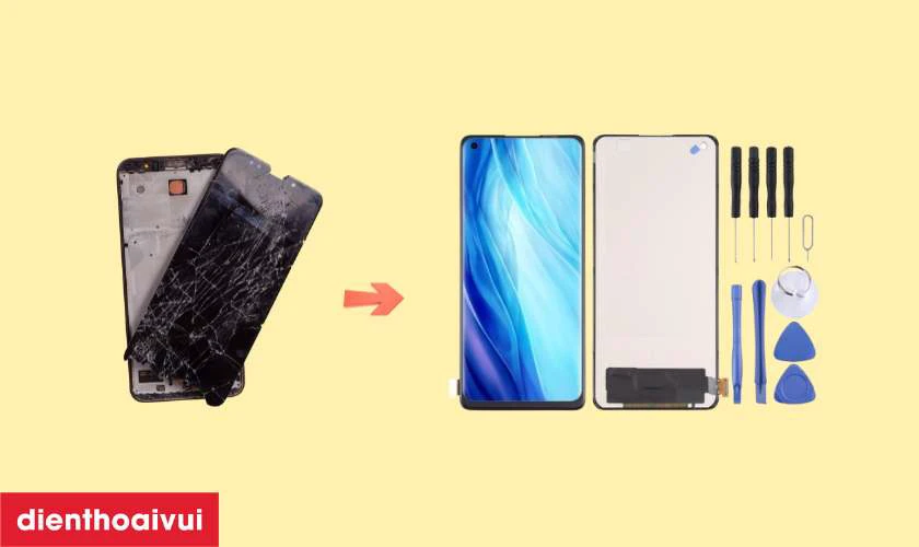 Dấu hiệu cần thay m&agrave;n h&igrave;nh OPPO Reno 3 Pro ch&iacute;nh h&atilde;ng