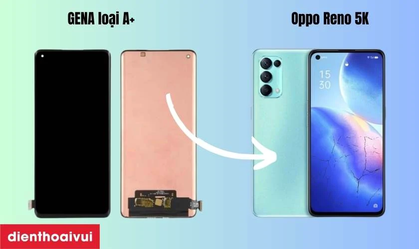 M&agrave;n h&igrave;nh thay m&agrave;n h&igrave;nh Oppo Reno 5K ch&iacute;nh h&atilde;ng GENA loại A+ l&agrave; g&igrave;?