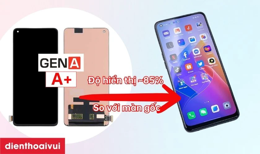 M&agrave;n h&igrave;nh GENA loại A+ thay cho Oppo Reno 7 5G c&oacute; tốt kh&ocirc;ng?