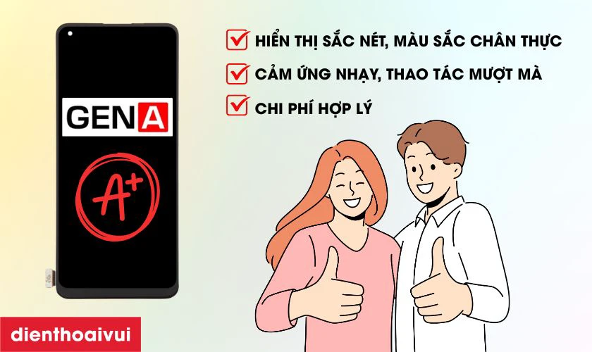 M&agrave;n h&igrave;nh GENA loại A+ thay cho OPPO Reno 8 Z c&oacute; tốt kh&ocirc;ng?