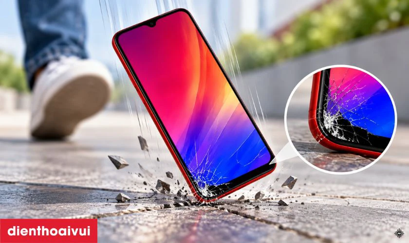 M&agrave;n h&igrave;nh Realme C3 bị hỏng do đ&acirc;u?