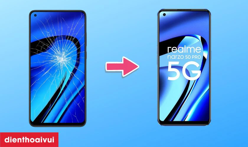 Trường hợp cần thay m&agrave;n h&igrave;nh Realme Narzo 50 Pro?
