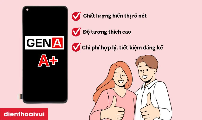 Màn hình chính hãng GENA loại A+ thay cho Realme Narzo 50 Pro có tốt không?