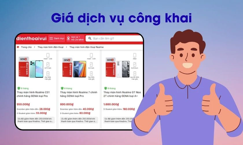 Tiêu chí lựa chọn địa chỉ thay màn hình Realme quận 12