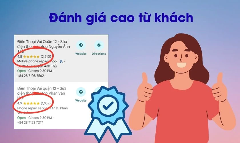 Đánh giá cao từ khách hàng