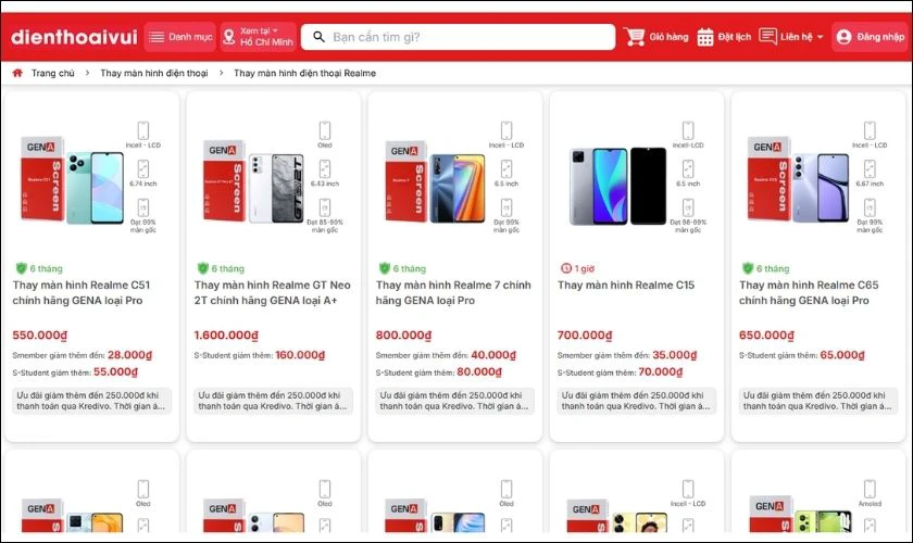 Tiêu chí lựa chọn địa chỉ thay màn hình Realme Vũng Tàu