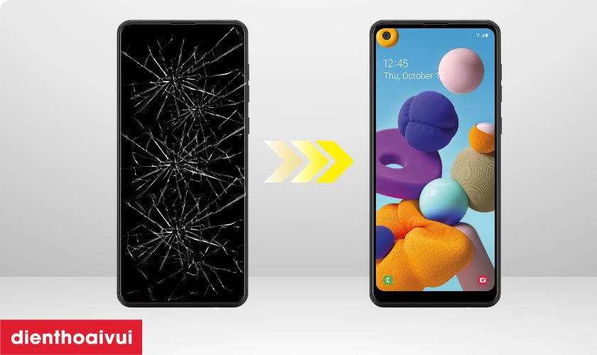 Thay m&agrave;n h&igrave;nh Samsung Galaxy A21 loại A+ tại Điện Thoại Vui
