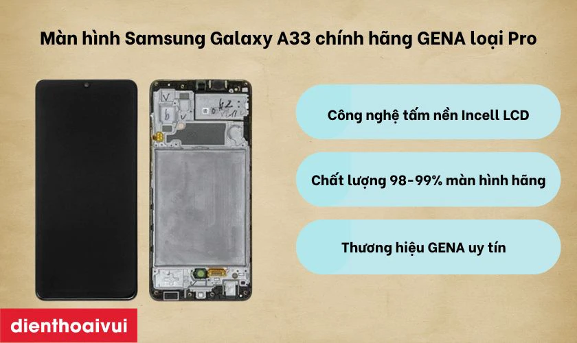M&agrave;n h&igrave;nh GENA loại Pro thay cho Samsung Galaxy A33 c&oacute; tốt kh&ocirc;ng?