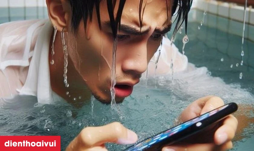 Điện thoại bị v&ocirc; nước khiến m&agrave;n h&igrave;nh dễ hư hỏng