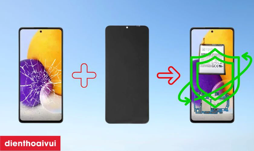 Thay m&agrave;n h&igrave;nh mới để bảo vệ c&aacute;c linh kiện b&ecirc;n trong