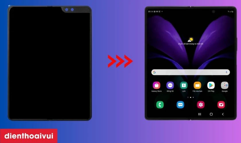 Thay m&agrave;n h&igrave;nh Galaxy Fold - Mặt trong