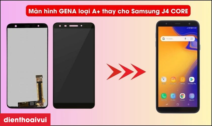 Thay m&agrave;n h&igrave;nh Samsung Galaxy J4 CORE ch&iacute;nh h&atilde;ng GENA loại A+