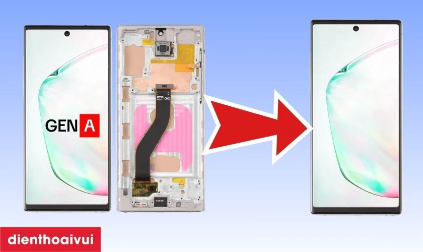 Màn hình Samsung Galaxy Note 10 nguyên khung chính hãng GENA loại Pro là gì?